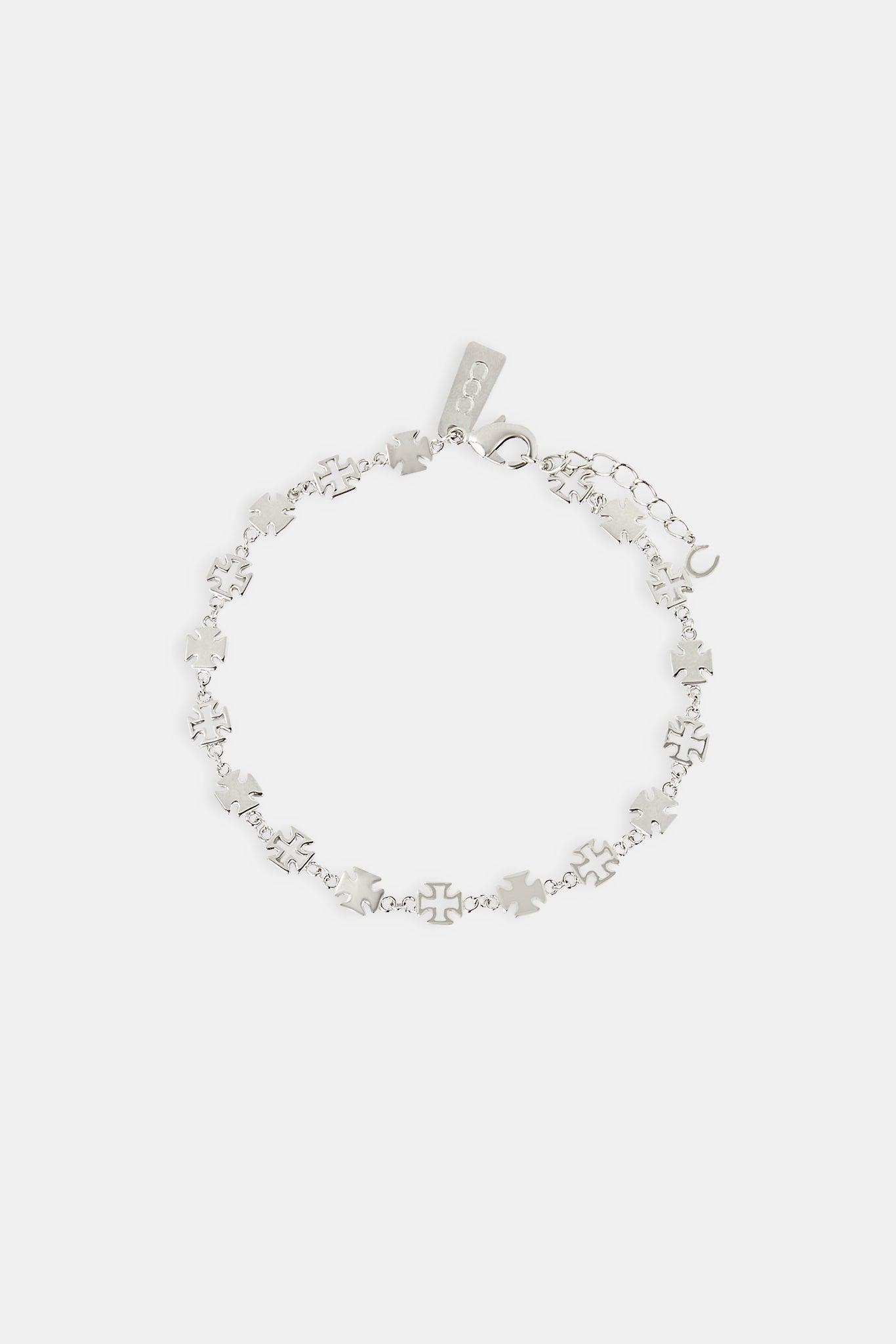 Poliertes Verbindungsarmband mit Kreuz und Umriss – 6 mm